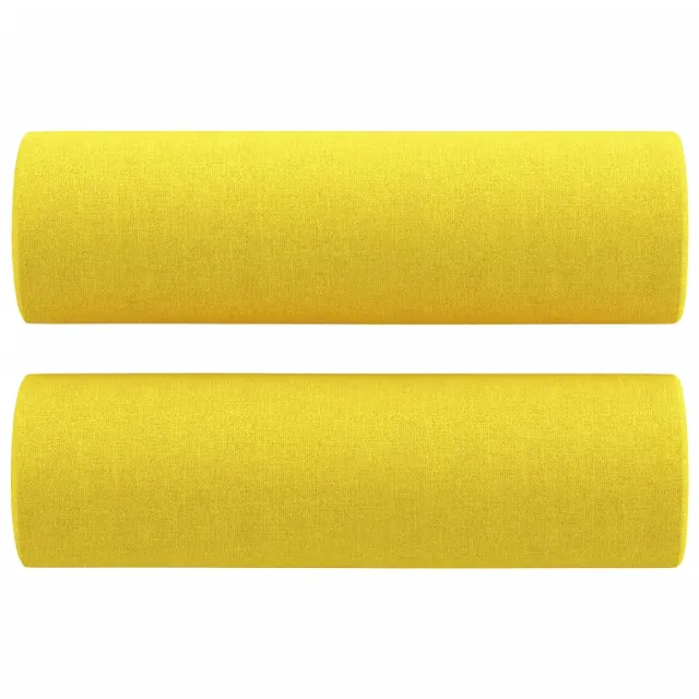 Canapé 2 places avec oreillers jaune clair 120 cm tissu