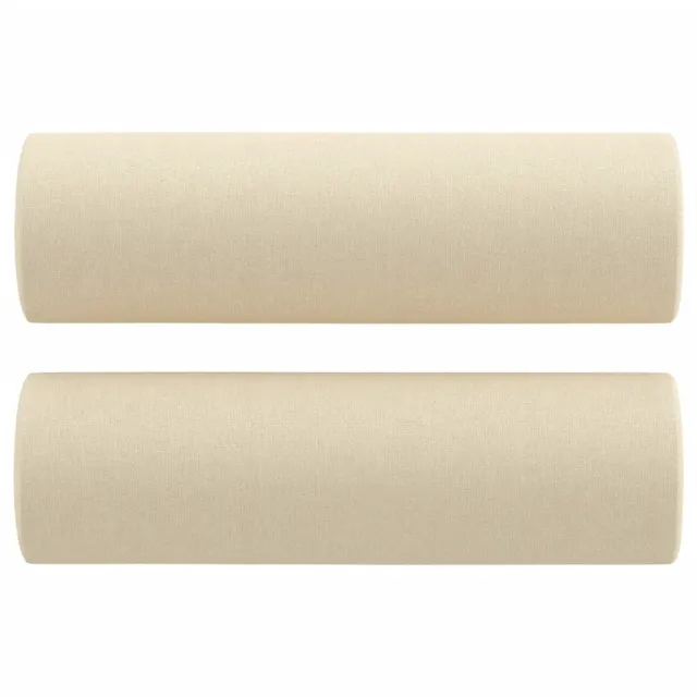 Canapé 2 places avec oreillers décoratifs crème 140 cm tissu