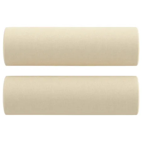 Canapé 3 places avec oreillers décoratifs crème 180 cm tissu