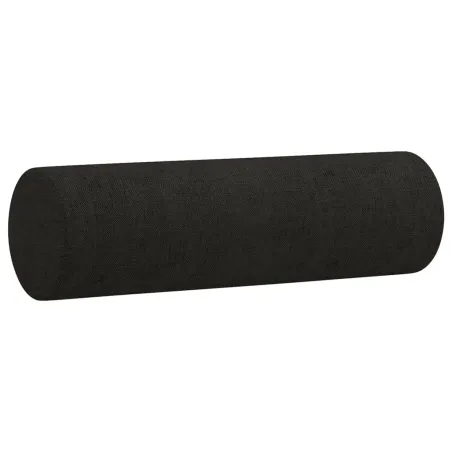 Canapé 3 places avec oreillers décoratifs noir 180 cm tissu