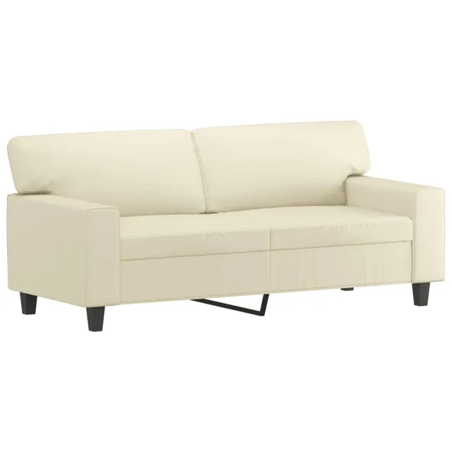 Canapé 2 places avec oreillers crème 140 cm similicuir