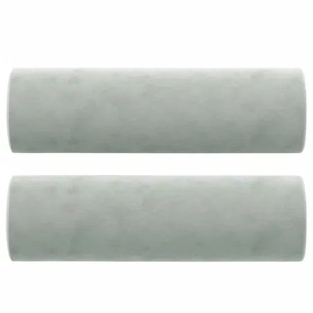 Canapé 2 places avec oreillers gris clair 120 cm velours