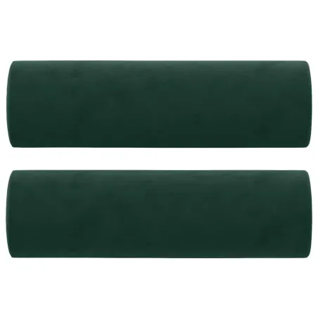 Canapé 2 places avec oreillers vert foncé 120 cm velours