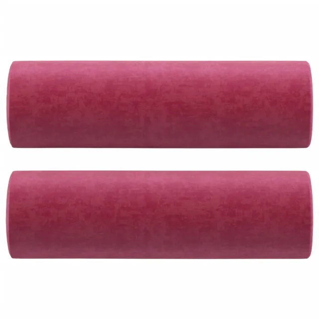 Canapé 2 places avec oreillers bordeaux 120 cm velours