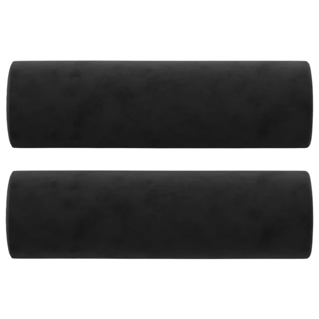 Canapé 2 places avec oreillers décoratifs noir 120 cm velours
