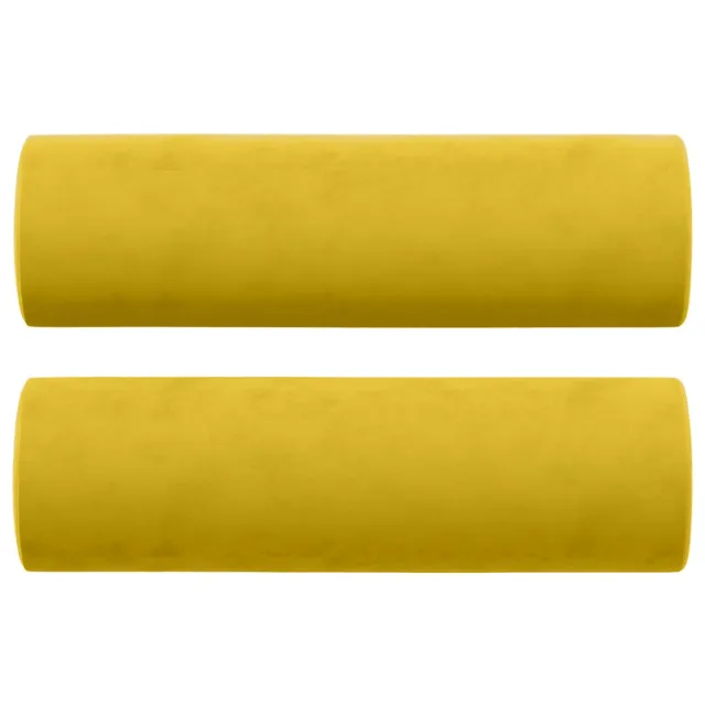 Canapé 2 places avec oreillers décoratifs jaune 120 cm velours