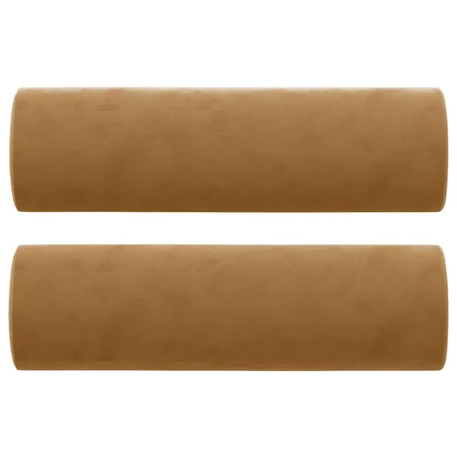 Canapé 2 places avec oreillers décoratifs brun 120 cm velours