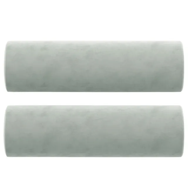 Canapé 2 places avec oreillers gris clair 140 cm velours