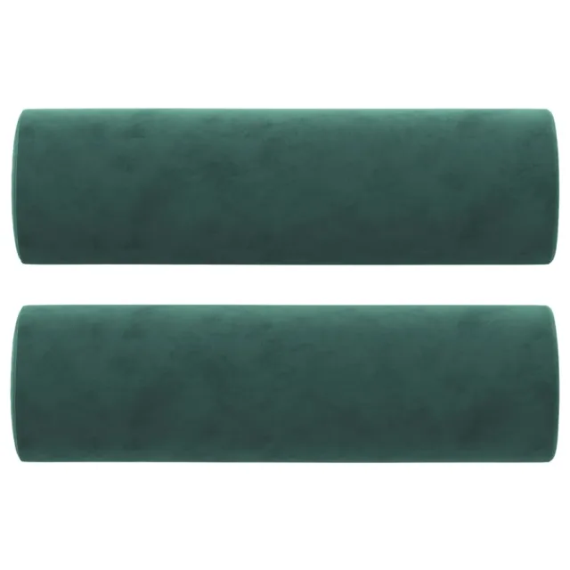 Canapé 2 places avec oreillers vert foncé 140 cm velours