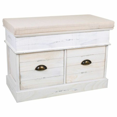 Kofferbank Alexandra House Living Weiß Paulonia-Holz Holz MDF 35 x 50