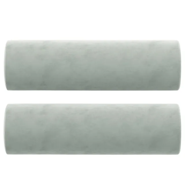 Canapé 3 places avec oreillers gris clair 180 cm velours