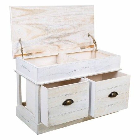 Banco baúl Alexandra House Living Blanco Madera de Paulonia Madera MD
