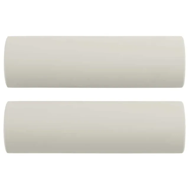 Canapé 3 places avec oreillers décoratifs crème 180 cm velours