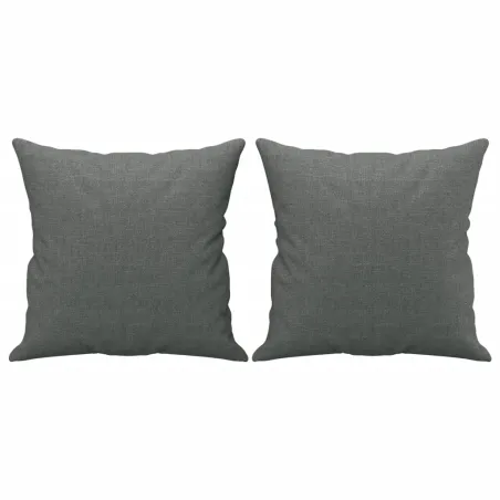 Canapé 2 places avec oreillers gris foncé 140 cm tissu