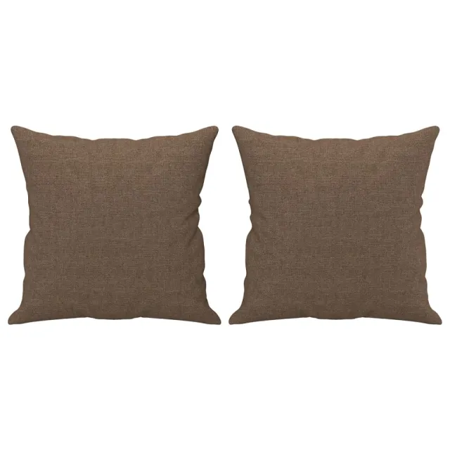 Canapé 2 places avec oreillers décoratifs marron 140 cm tissu
