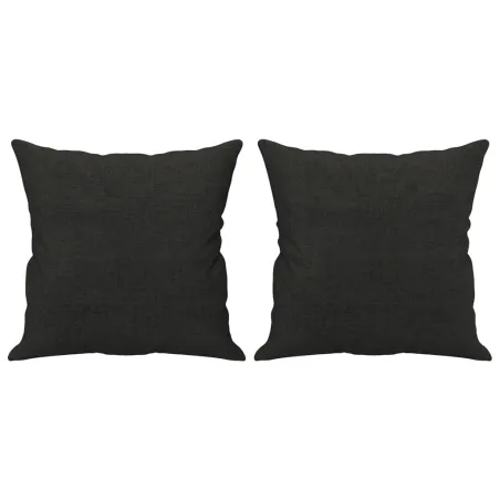 Canapé 2 places avec oreillers décoratifs noir 140 cm tissu