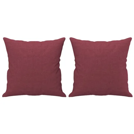 Canapé 2 places avec oreillers bordeaux 140 cm tissu