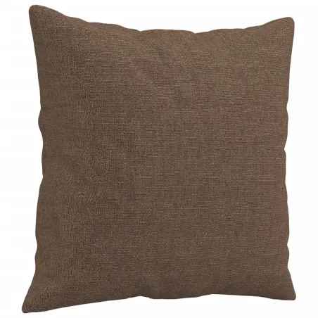 Canapé 3 places avec oreillers décoratifs marron 180 cm tissu