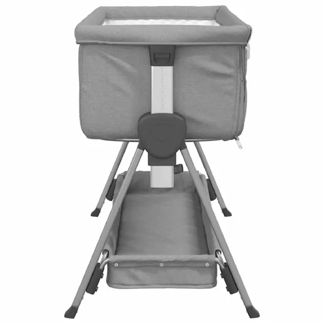 Lit pour bébé avec matelas Gris clair Tissu de lin