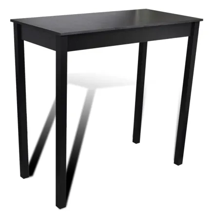 Set de 1 table de bar et 4 tabourets noir 2