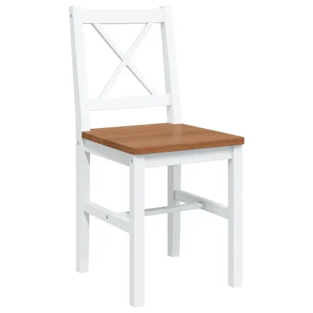 Ensemble de salle à manger 5 pcs Marron et blanc