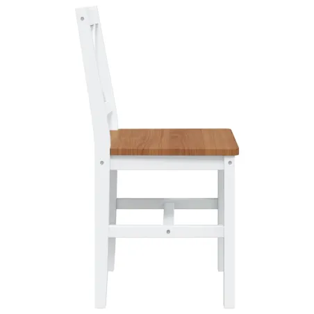 Ensemble de salle à manger 5 pcs Marron et blanc