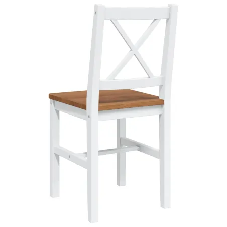 Ensemble de salle à manger 5 pcs Marron et blanc