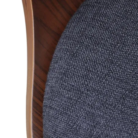 Chaises à manger lot de 2 gris foncé bois courbé et tissu