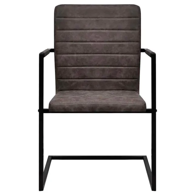 Chaises à manger cantilever lot de 2 marron foncé similicuir