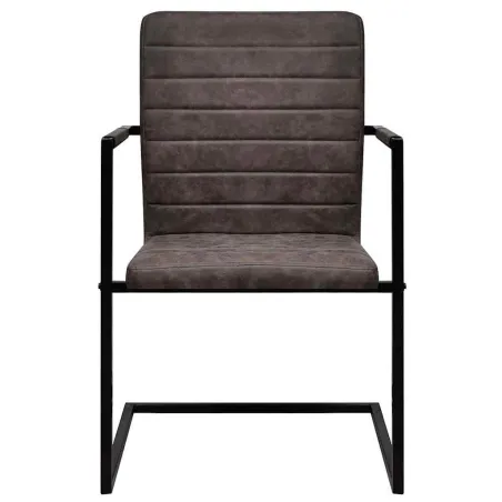 Chaises à manger cantilever lot de 2 marron foncé similicuir