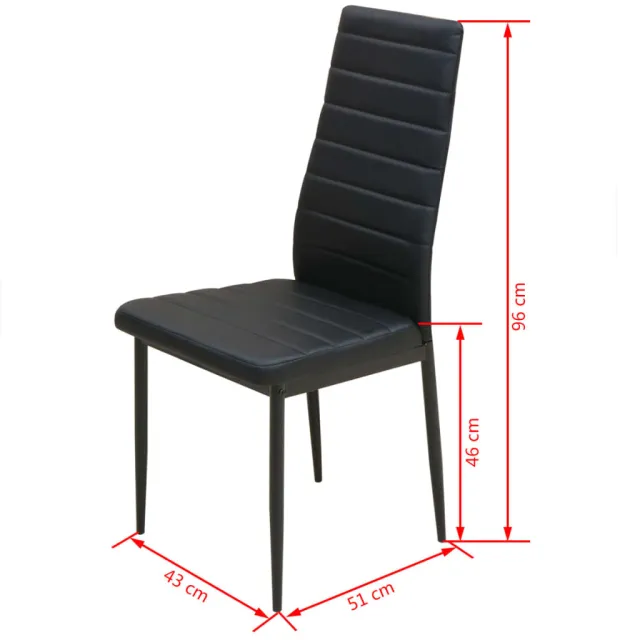 Ensemble de table et chaise de salle à manger 3 pièces noir