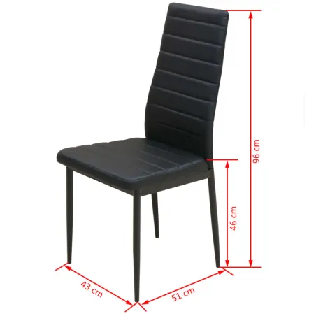 Ensemble de table et chaise de salle à manger 3 pièces noir
