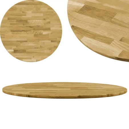 Dessus de table Bois de chêne massif Rond 23 mm 500 mm