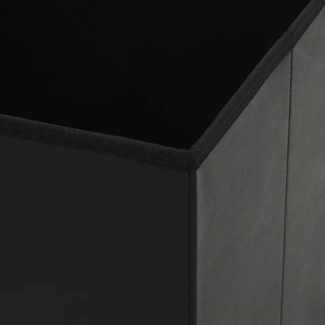 Tabouret de rangement pliable Noir Similicuir