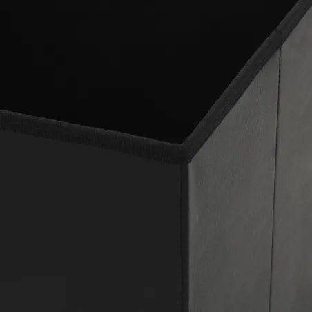 Tabouret de rangement pliable Noir Similicuir