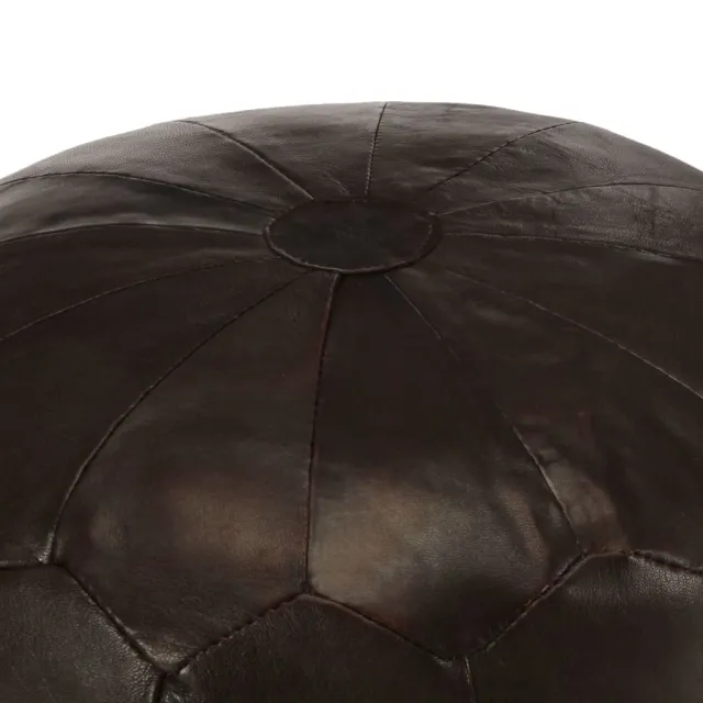 Pouf 40 x 35 cm Marron foncé Cuir véritable de chèvre