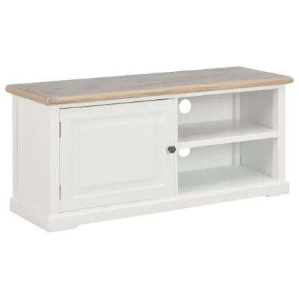 Meuble TV Blanc 90x30x40 cm Bois