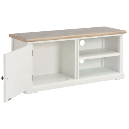 Meuble TV Blanc 90x30x40 cm Bois
