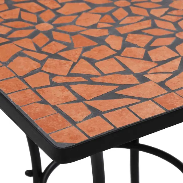 Ensemble de bistro 3 pcs mosaïque Carreau céramique Terre cuite