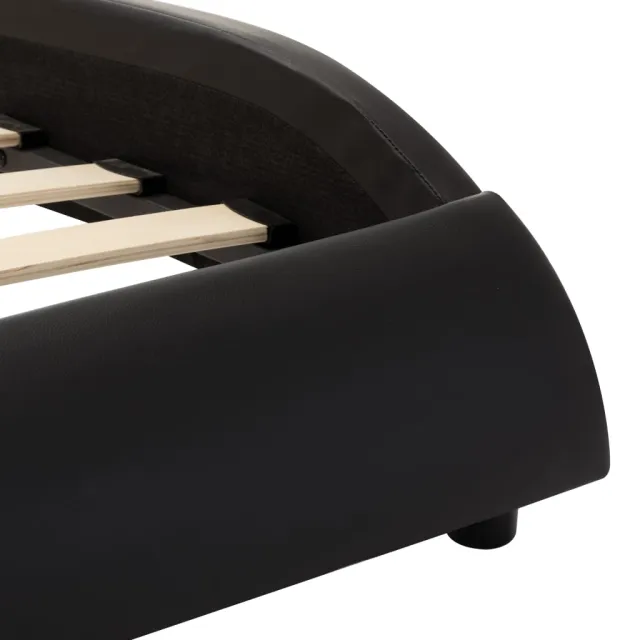 Cadre de lit sans matelas noir et blanc similicuir 180x200 cm