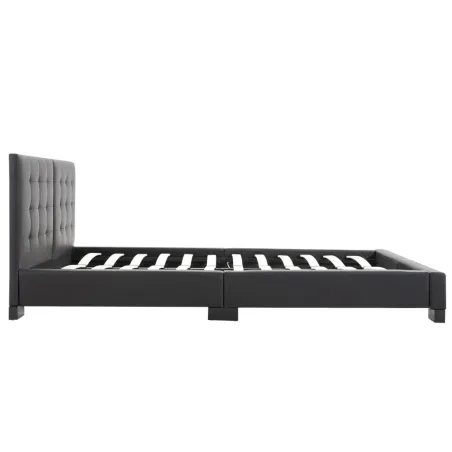 Cadre de lit sans matelas en similicuir noir 200 x 160 cm