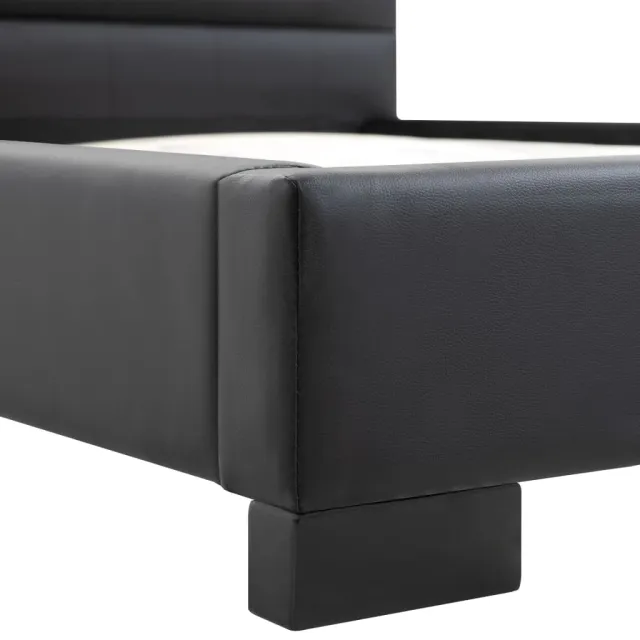 Cadre de lit sans matelas en similicuir noir 200 x 160 cm