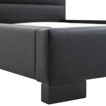 Cadre de lit sans matelas en similicuir noir 200 x 160 cm