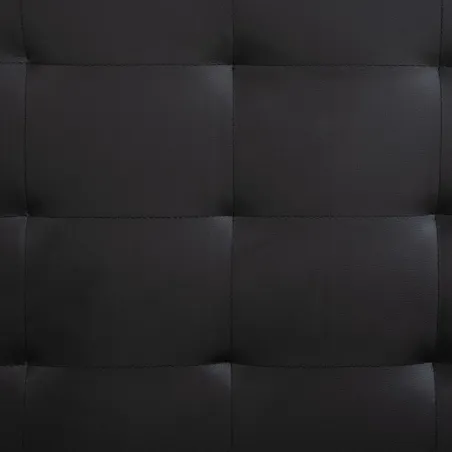 Cadre de lit sans matelas en similicuir noir 200 x 160 cm