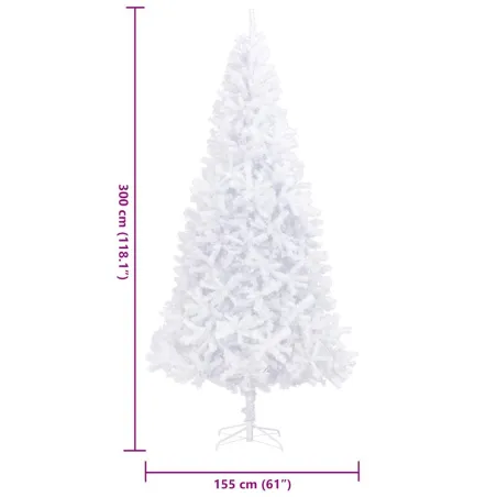 Sapin de Noël artificiel 300 cm Blanc