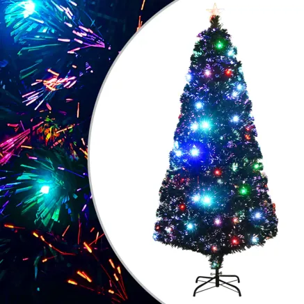Arbre de Noël pré-éclairé avec support et LED 180 cm fibre optique