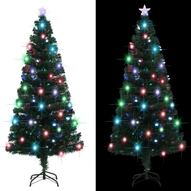 Arbre de Noël pré-éclairé avec support et LED 180 cm fibre optique