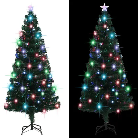 Arbre de Noël pré-éclairé avec support et LED 180 cm fibre optique