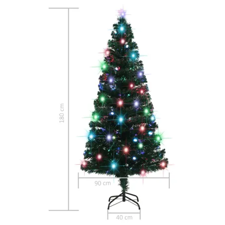 Arbre de Noël pré-éclairé avec support et LED 180 cm fibre optique