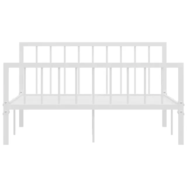 Cadre de lit sans matelas blanc métal 140x200 cm